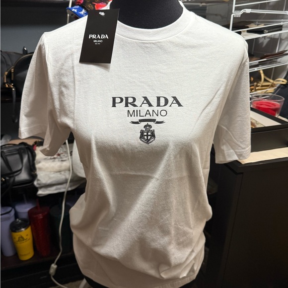 Prada White Logo Women’s Tee - Picture 5 of 5